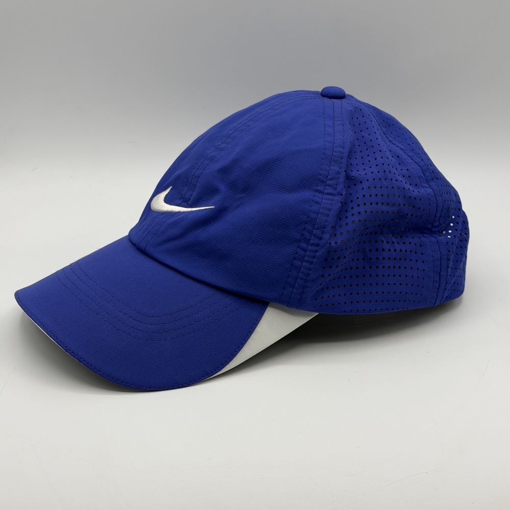 Nike Golf Perforated Cap 393998-510 One Size Blue/White Polyester Adjustable